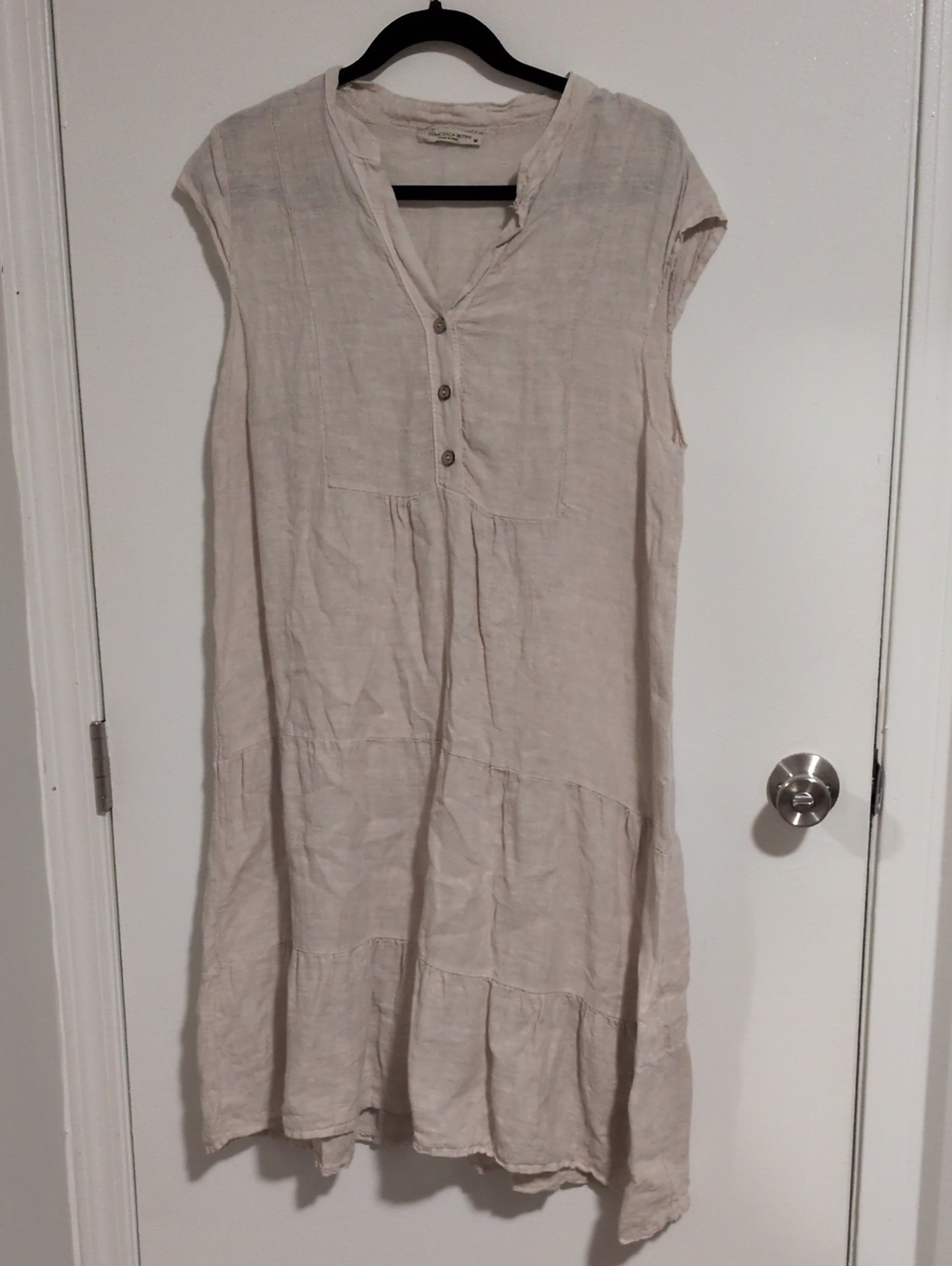 Francesca Bettini 100% Linen Tiered Flowy Dress